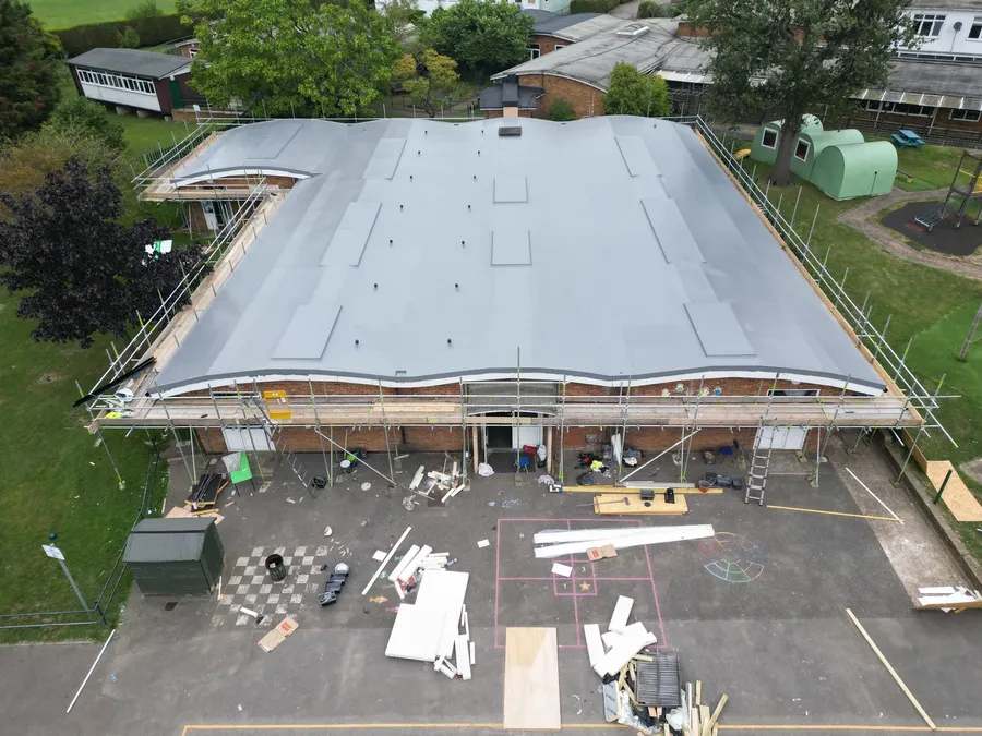 Brookland Infant School, roof refurbished with the RESTEC FLEXITEC system