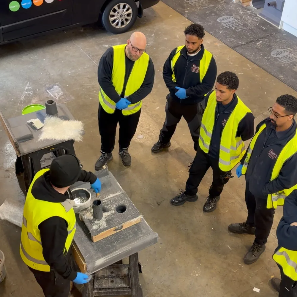 RESTEC FLEXITEC liquid roofing, action shots